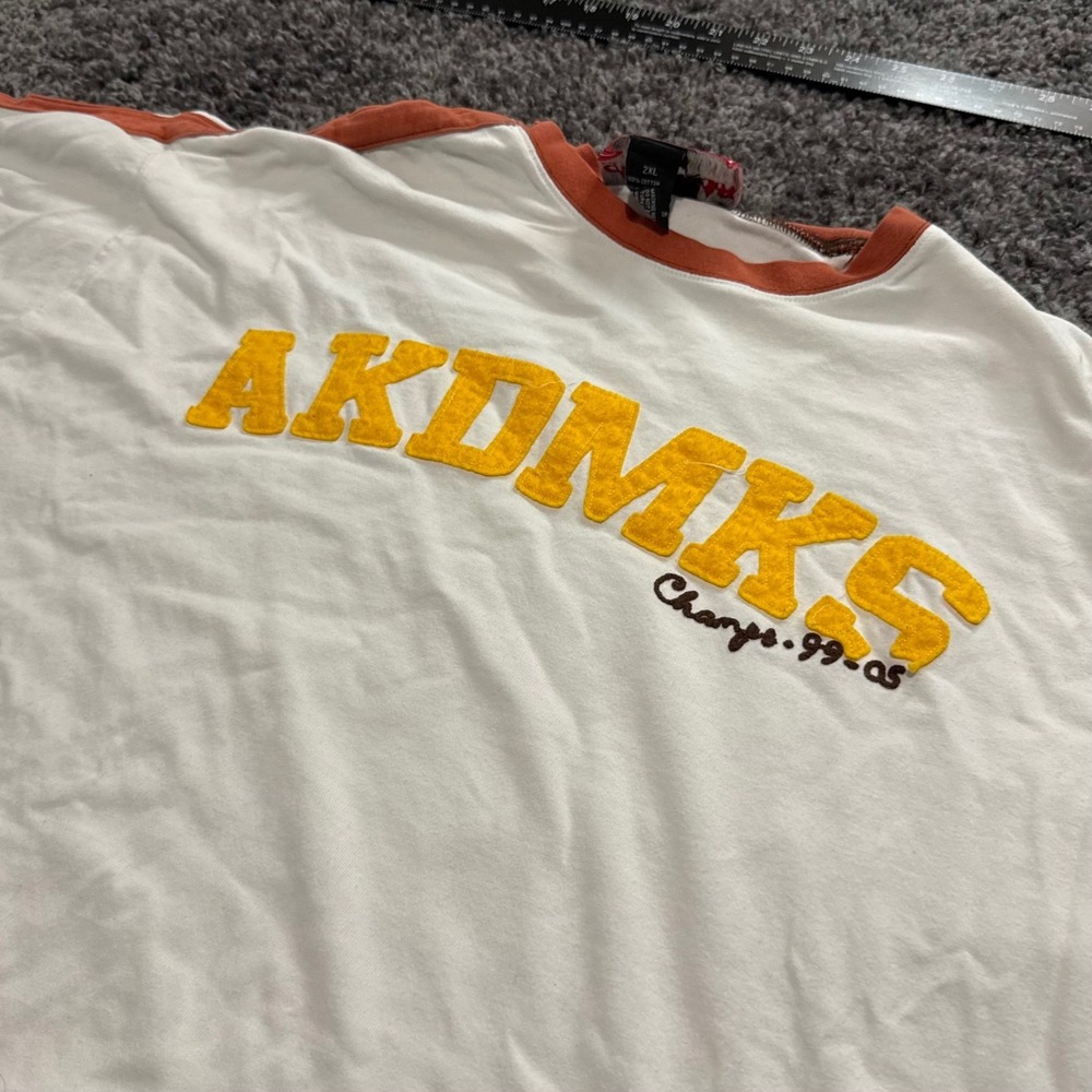 Vintage Akademiks T-Shirt Mens White Good Ringer Champs 99-05 Streetwear 2XL